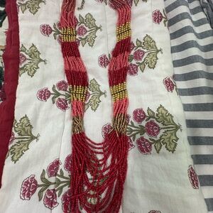 a new day Red and Gold Beaded Necklace